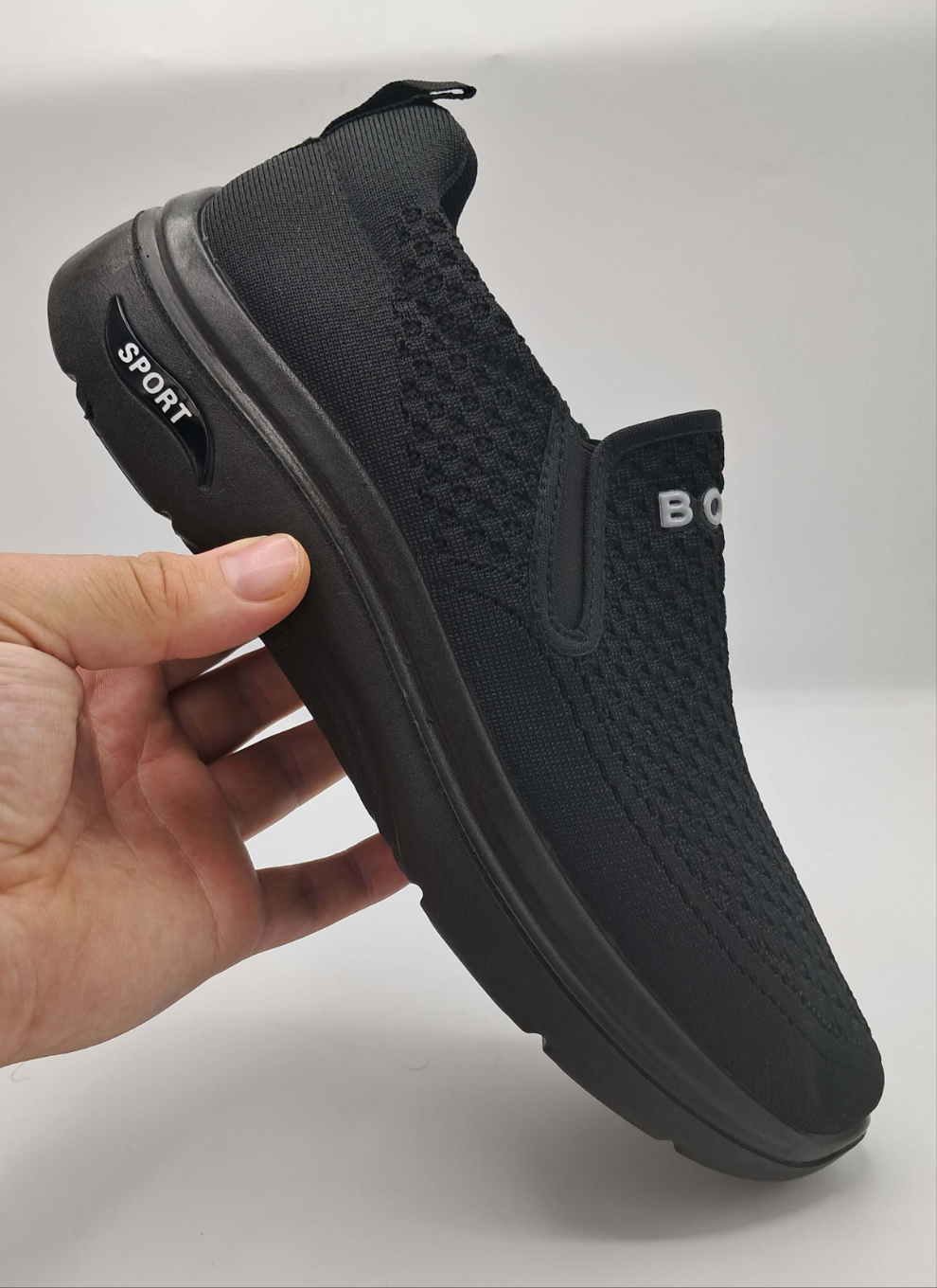 (orthopédique B) حذاء أسود طبي مستورد  - تبقى 44 فقط solde -50% 🚨