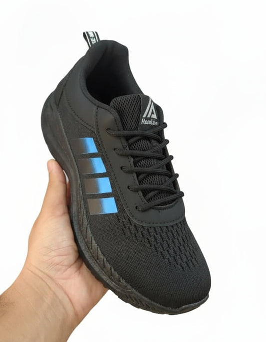 Chaussures Noir-bande-Bleu PROMOTION